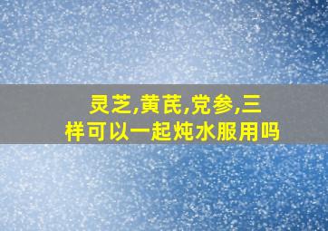 灵芝,黄芪,党参,三样可以一起炖水服用吗