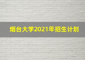 烟台大学2021年招生计划