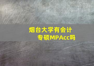 烟台大学有会计专硕MPAcc吗