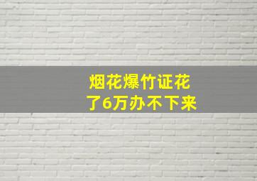 烟花爆竹证花了6万办不下来