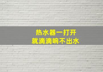 热水器一打开就滴滴响不出水