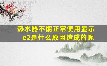 热水器不能正常使用显示e2是什么原因造成的呢