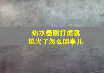 热水器刚打燃就熄火了怎么回事儿