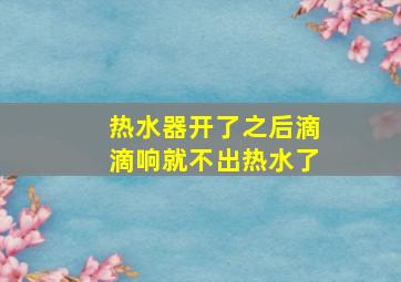 热水器开了之后滴滴响就不出热水了