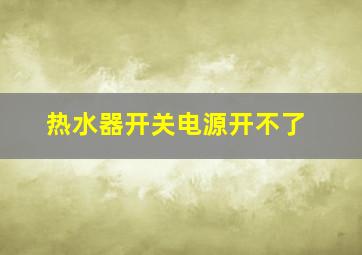 热水器开关电源开不了