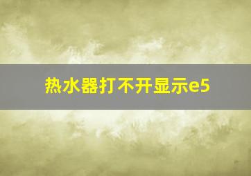 热水器打不开显示e5