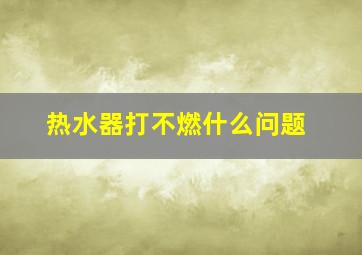 热水器打不燃什么问题