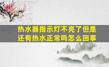 热水器指示灯不亮了但是还有热水正常吗怎么回事