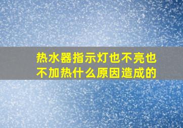 热水器指示灯也不亮也不加热什么原因造成的