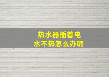 热水器插着电水不热怎么办呢