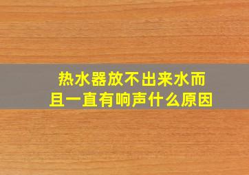 热水器放不出来水而且一直有响声什么原因