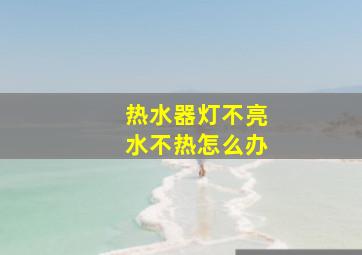 热水器灯不亮水不热怎么办