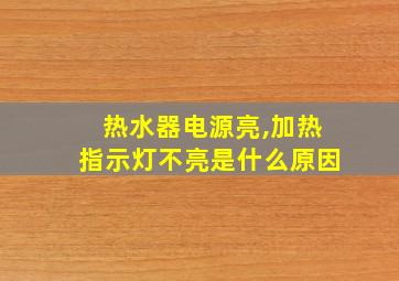 热水器电源亮,加热指示灯不亮是什么原因