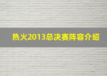 热火2013总决赛阵容介绍