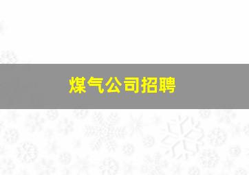 煤气公司招聘