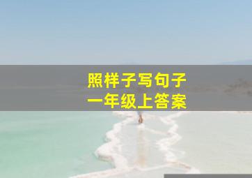 照样子写句子一年级上答案