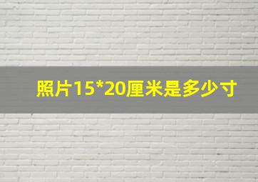 照片15*20厘米是多少寸