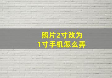 照片2寸改为1寸手机怎么弄