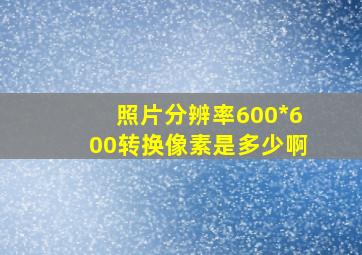 照片分辨率600*600转换像素是多少啊