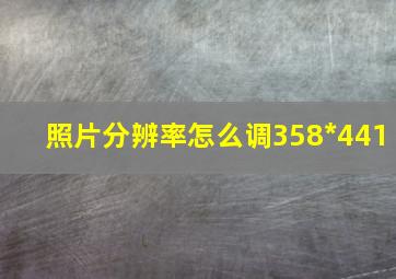 照片分辨率怎么调358*441