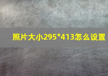 照片大小295*413怎么设置