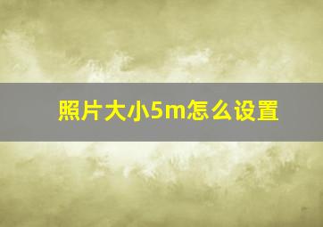 照片大小5m怎么设置