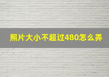 照片大小不超过480怎么弄