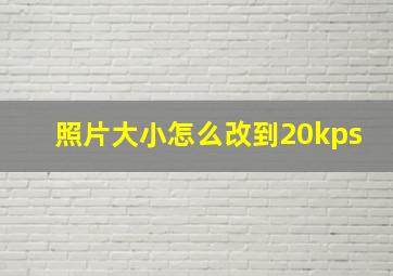 照片大小怎么改到20kps