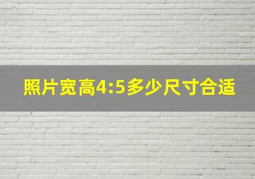 照片宽高4:5多少尺寸合适