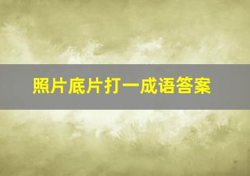 照片底片打一成语答案