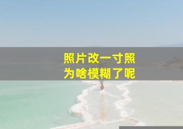 照片改一寸照为啥模糊了呢