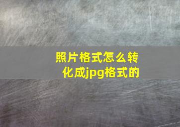 照片格式怎么转化成jpg格式的