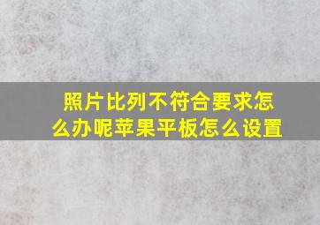 照片比列不符合要求怎么办呢苹果平板怎么设置