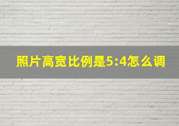 照片高宽比例是5:4怎么调