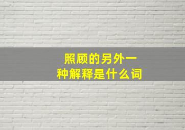 照顾的另外一种解释是什么词