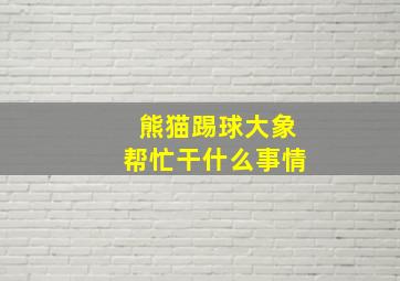 熊猫踢球大象帮忙干什么事情