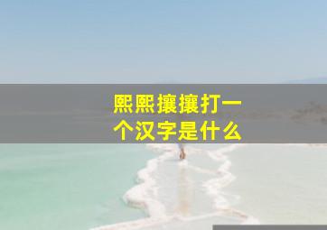 熙熙攘攘打一个汉字是什么