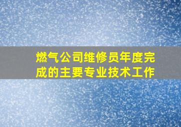 燃气公司维修员年度完成的主要专业技术工作