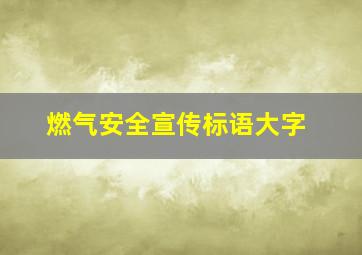 燃气安全宣传标语大字