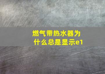 燃气带热水器为什么总是显示e1