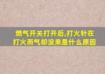 燃气开关打开后,打火针在打火而气却没来是什么原因