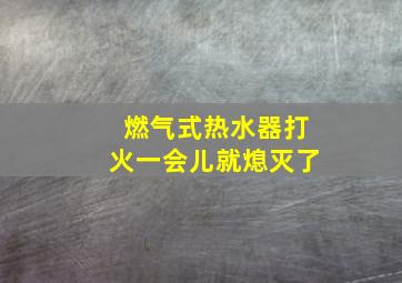 燃气式热水器打火一会儿就熄灭了