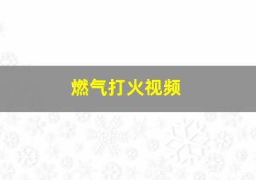 燃气打火视频