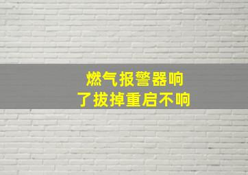 燃气报警器响了拔掉重启不响