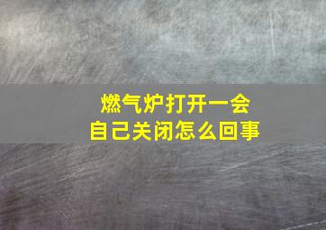 燃气炉打开一会自己关闭怎么回事