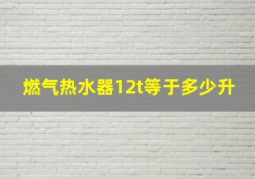 燃气热水器12t等于多少升