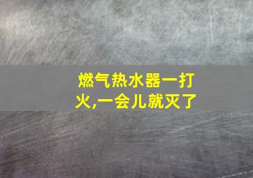 燃气热水器一打火,一会儿就灭了