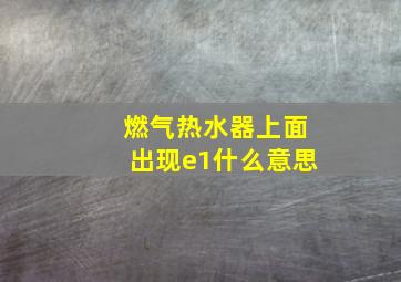 燃气热水器上面出现e1什么意思