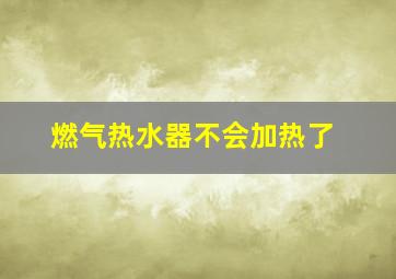 燃气热水器不会加热了