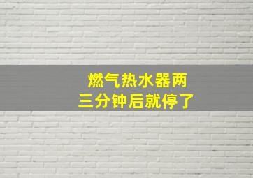 燃气热水器两三分钟后就停了